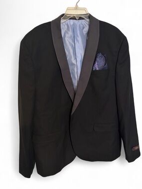 Vitarelli Italy Men’s Black Tuxedo Blazer Shawl Lapel Formal Jacket